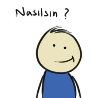 😌 Nasılsın ? dessin animé, question, salutation, bonhomme allumette, comment ça va telegram sticker