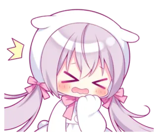 💭 Аниме, Милый, Каваий, Чиби, Выражение, В шоке, Иллюстрация, Стикер whatsapp sticker
