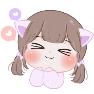 😍 schattig, kawaii, cartoon, meisje, hart, anime telegram sticker