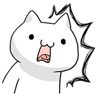 😨 chat, autocollant, chat blanc, mignon, dessin animé, animal whatsapp sticker