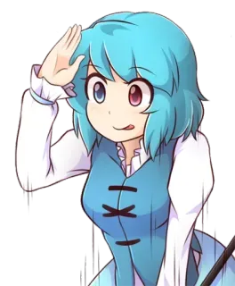😋 anime, manga, cartoon, cute, girl, salute telegram sticker