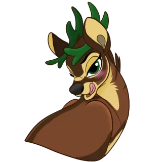 😘 олень, животное, мультфильм, милый, оленёнок, дикая природа telegram sticker