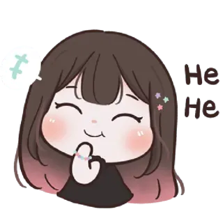 🌈 He he kreskówka, dziewczyna, słodki, kawaii, anime telegram sticker