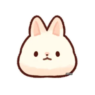 😳 wanfar bunny, cute, animal, rabbit, kawaii telegram sticker