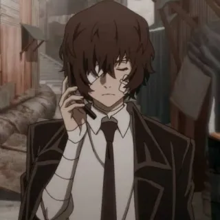 🖤 Osamu Dazai Bungou Stray Dogs Anime, Osamu Dazai, Bungou Stray Dogs, Manga, Postać telegram sticker