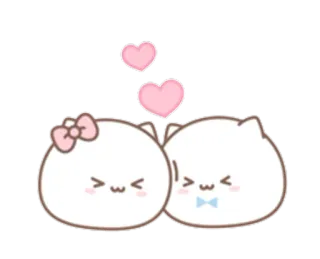 💞 chats, amour, coeurs, mignon, kawaii, animaux, autocollant telegram sticker