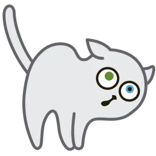 😚 кот, смешной, милый, животное, мультфильм, питомец, разноглазый telegram sticker