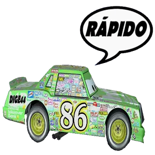 🏃 RÁPIDO carro, corrida, adesivo, desenho animado, veículo, rápido telegram sticker