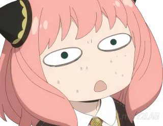 😰 Anya Spy x Family Y2LAB Anime, Fille, Expression, Choquée, Drôle, Mignon, Spy x Family, Anya whatsapp sticker
