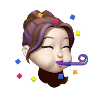 🥳 fête, party, confettis, dessin animé, émoticône telegram sticker