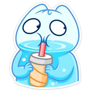 🥤 cute, drink, cartoon, water, animal, bubble whatsapp sticker