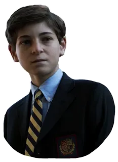 😐 Bruce Wayne Gotham ragazzo, divisa scolastica, cravatta, ritratto telegram sticker