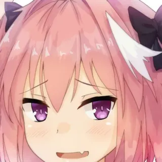 😌 Astolfo Fate/Apocrypha Anime, Personnage, Sticker, Cheveux roses, Yeux violets, Astolfo telegram sticker