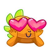😍 マンガ, 恐竜, 愛, ハート, 目, 可愛い telegram sticker