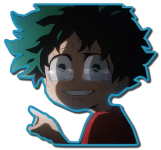 😢 Izuku Midoriya My Hero Academia 緑谷出久, 僕のヒーローアカデミア, アニメ, 漫画 telegram sticker