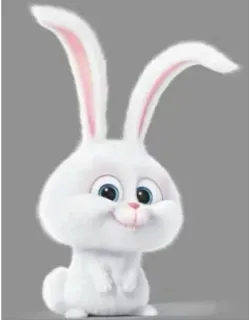 ☺️ Snowball The Secret Life of Pets rabbit, bunny, white, animal, cartoon telegram sticker