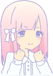 👍 gadis anime, imut, pastel, kawaii, kartun, gadis, chibi whatsapp sticker