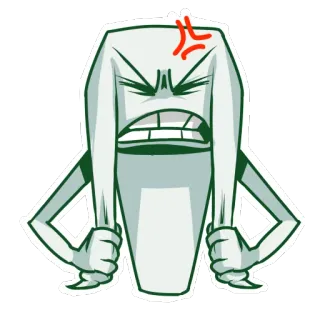 😡 โกรธ, หงุดหงิด, การ์ตูน, สีหน้า, ตัวละคร, ความโกรธ, รำคาญ telegram sticker