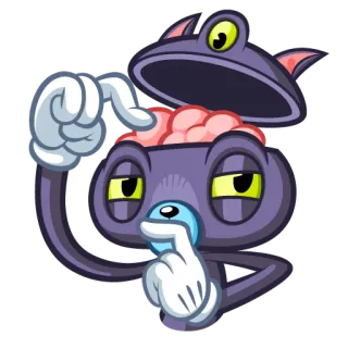 🤔 hoạt hình, não, suy nghĩ, nhân vật telegram sticker