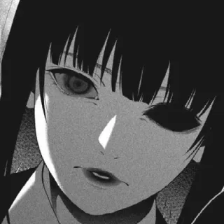🤬 Anime, Manga, Fille, Noir et Blanc, Personnage, Portrait telegram sticker