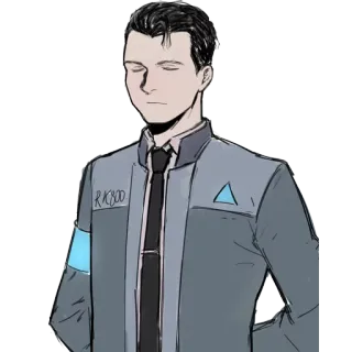 😪 Connor Detroit: Become Human RK800 android, character, science fiction, futuristic, RK800 telegram sticker