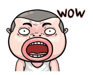 😧 WOW dibujo animado, cara, expresión, divertido, wow whatsapp sticker