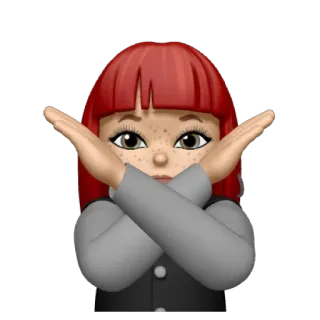 🙅‍♀️ Emoji, Braccia conserte, No, Stop, Rifiuto telegram sticker
