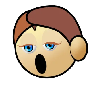 😴 лицо, эмодзи, открытый рот, выражение лица, в шоке, мультик telegram sticker