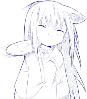 😨 Anime, Telinga kucing, Sketsa, Manga, Lucu, Kawaii telegram sticker