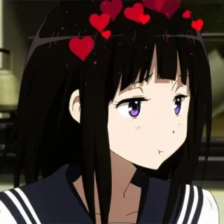 🚄 Anime, Ragazza, Cuori, Carino, Cartoni animati telegram sticker