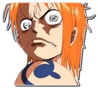 😡 Nami One Piece Anime, Cartoni animati, Divertente, Espressione, Nami telegram sticker