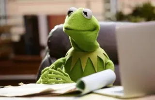 ☹️ Kermit Kermit the Frog, Muppets, frog, meme, green, puppet telegram sticker