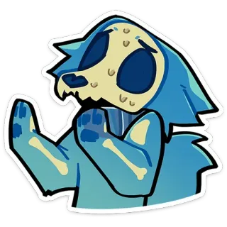 🙅‍♂️ Cartoon, Tier, Skelett, Hund, Monster telegram sticker
