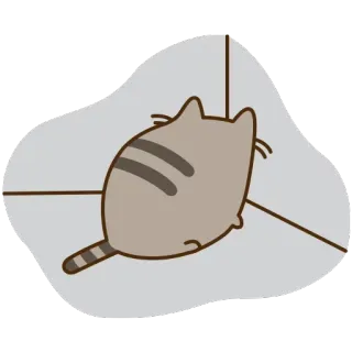 😣 Pusheen cat, pusheen, cute, gray, stripes telegram sticker