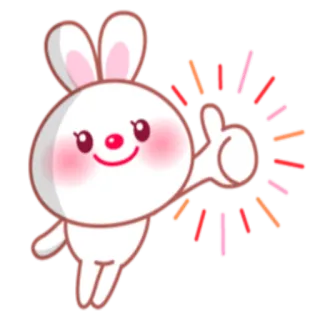👍 rabbit, bunny, cute, thumbs up, animal, positive whatsapp sticker