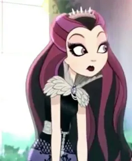 😳 Raven Queen Ever After High мультфильм, подросток, девушка, анимация, стиль Disney telegram sticker