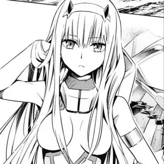 😂 Zero Two Darling in the Franxx Anime, Zero Two, Darling in the Franxx, Waifu, Manga whatsapp sticker