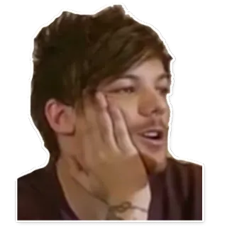 😐 Louis Tomlinson louis tomlinson, one direction, chanteur, célébrité, mème, réaction telegram sticker