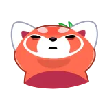 ๐คซ panda rosso, animale, carino, adesivo, cartone animato, assonnato, stanco, rilassato telegram sticker
