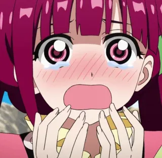😫 animé, pleurer, fille, triste, bouleversé, dessin animé whatsapp sticker