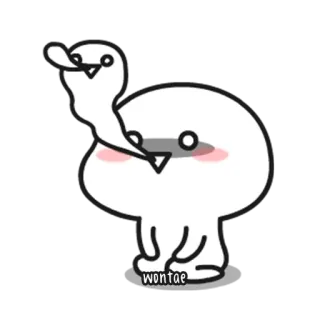 💬 wontae Desenho animado, Branco, Personagem, Fofo, Engraçado telegram sticker