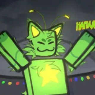 ❇️ kot, zielony, postać, kreskówka, zwierzę, stworzenie, fantazja telegram sticker