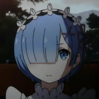 ✨ Rem anime, rambut biru, imut, Rem telegram sticker