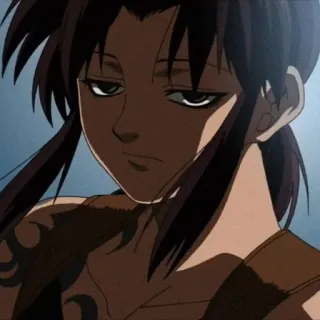 😒 Revy Black Lagoon Anime, Waffe, Tattoo, Krass, Mädchen whatsapp sticker