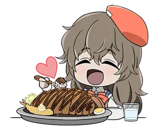 🍴 Аниме, Девушка, Еда, Мило, Еда telegram sticker