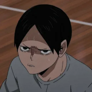 😠 Tadashi Yamaguchi Haikyuu!! Аниме, Haikyuu, Тадаши Ямагучи, Пот, Серьезный, Злой telegram sticker