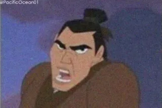 😠 Li Shang Mulan disney, mulan, li shang, dessin animé, animation, en colère, expression faciale whatsapp sticker