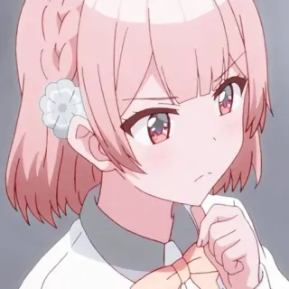 🤔 Anime, Cô gái, Hoạt hình, Tóc hồng, Dễ thương, Nhân vật telegram sticker