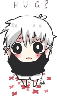 😢 HUG? объятие, аниме, милый, каваий telegram sticker