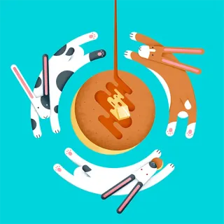 🥞 conejo, panqueque, jarabe, mantequilla, comida, lindo telegram sticker